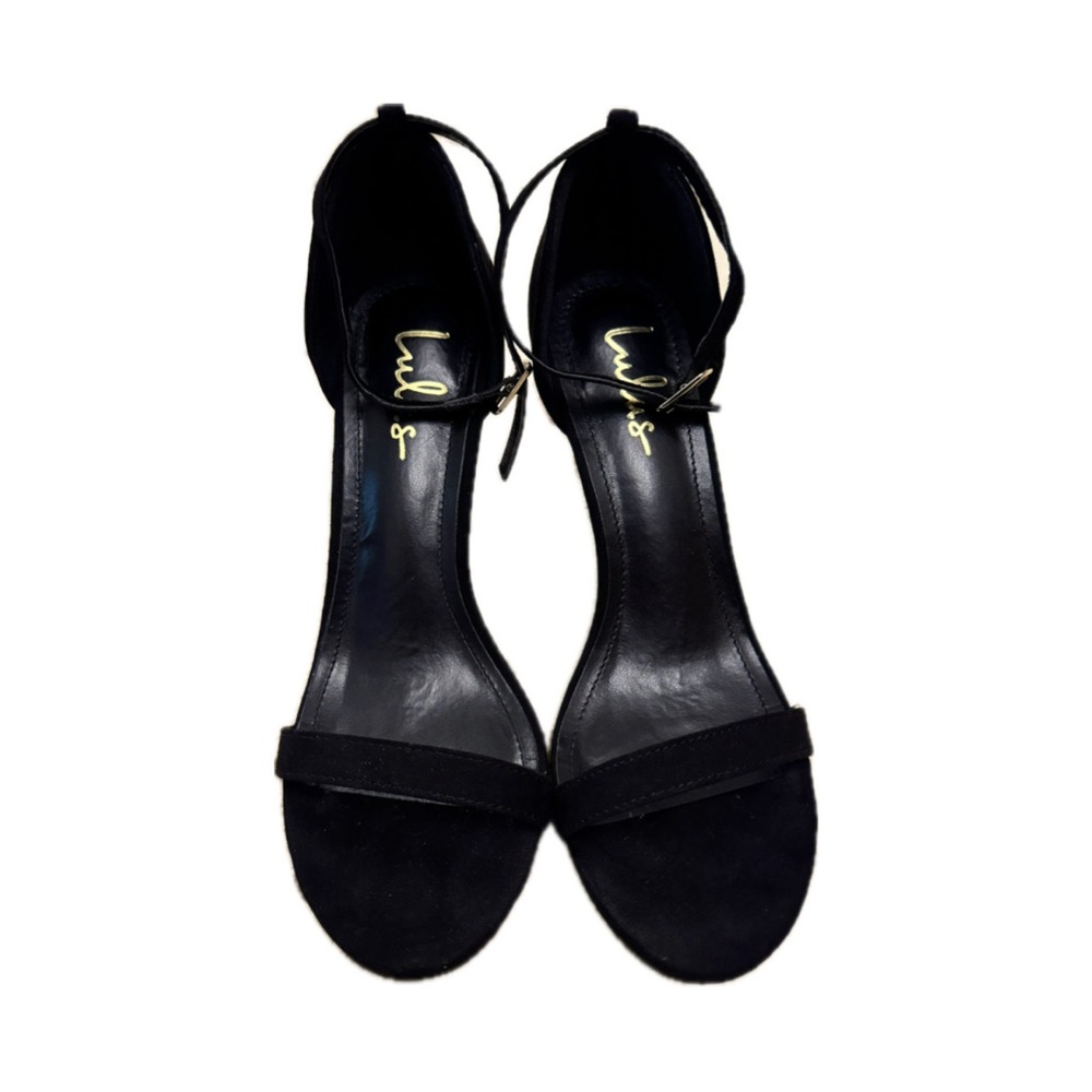 Lulu's Ana Black Suede Ankle Heels